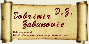 Dobrimir Zabunović vizit kartica